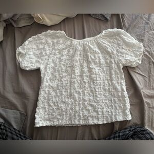 Zara Kids White Textured Top